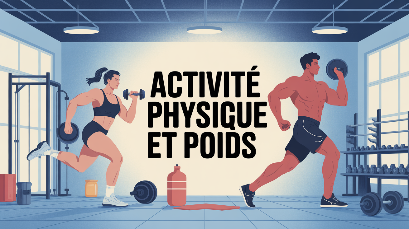 personnages en mouvement dans salle de sport, activité physique et poids