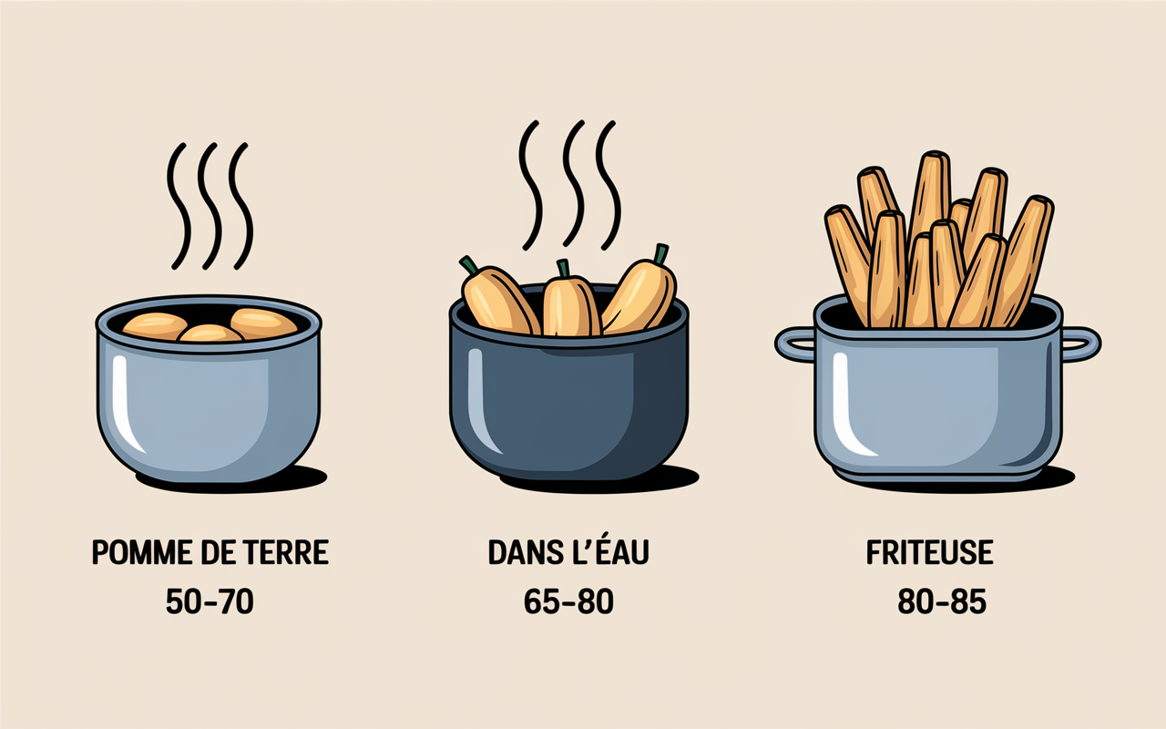 cuisson pommes de terre vapeur eau friteuse pertes nutriments ig