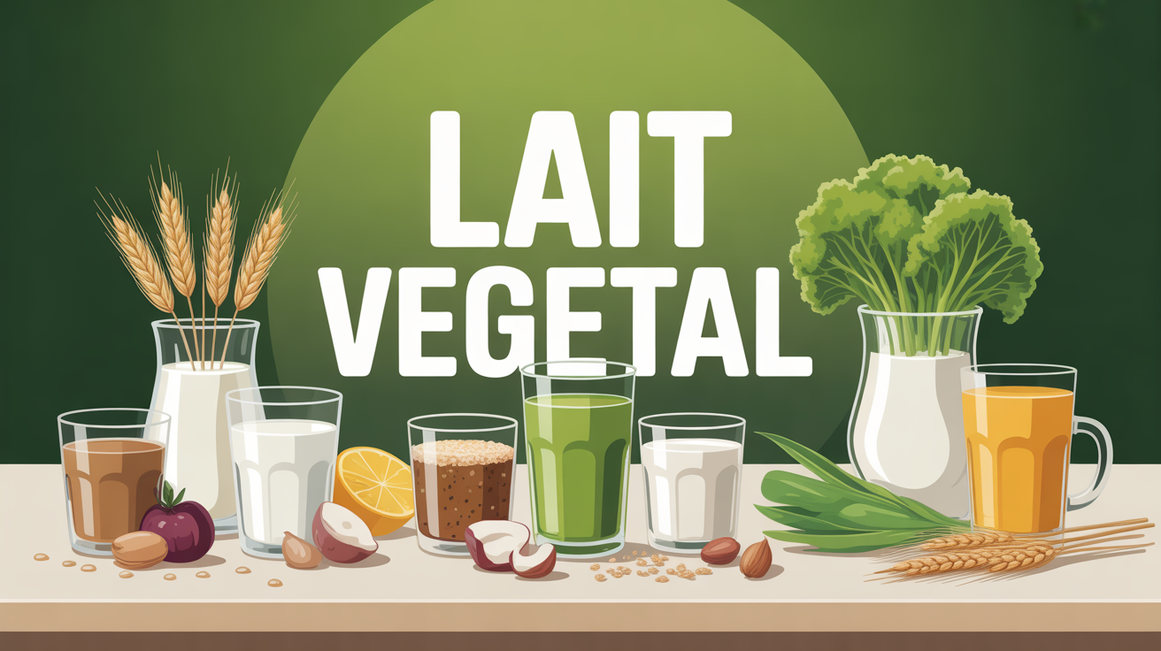verres de lait vegetal divers avec grains noix cereales
