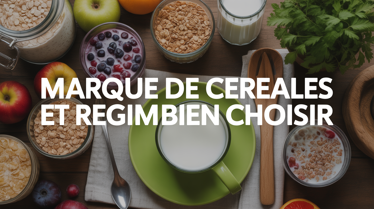 Petit dejeuner sain cereales completes et fruits frais