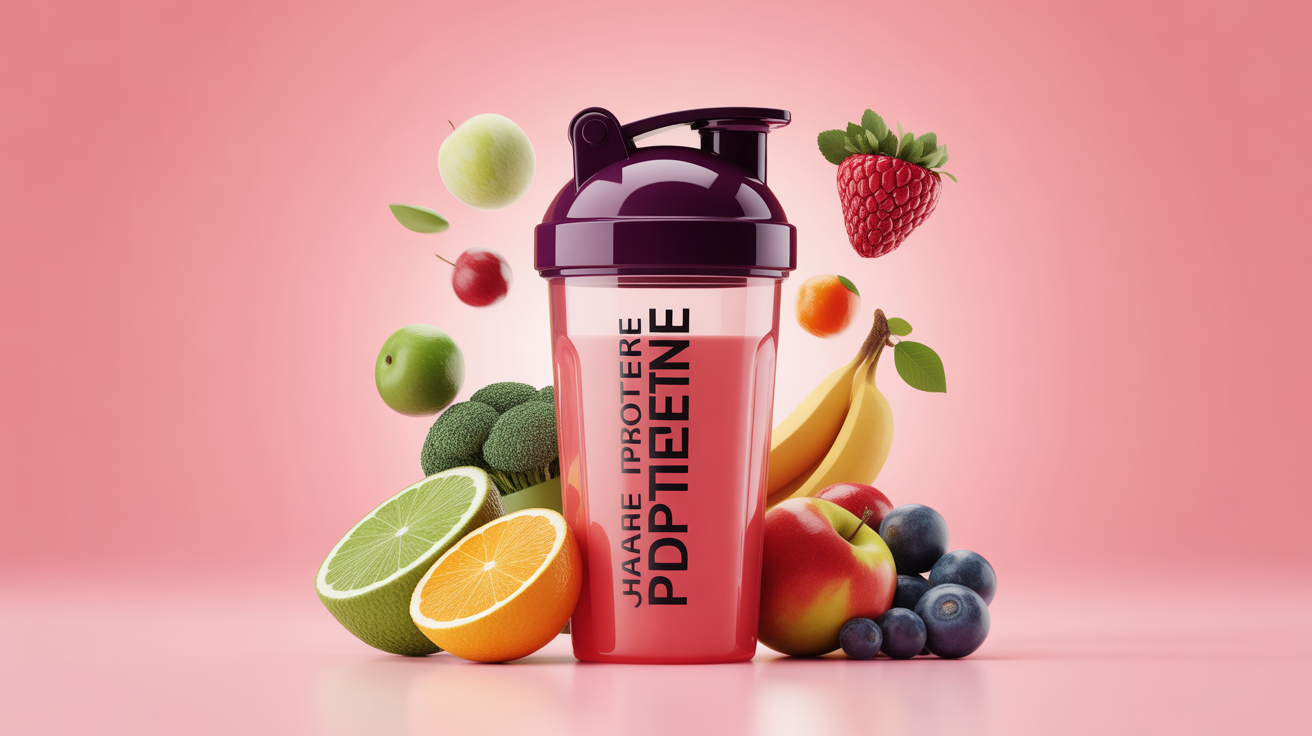 shaker proteine perte de poids entoure d'accessoires