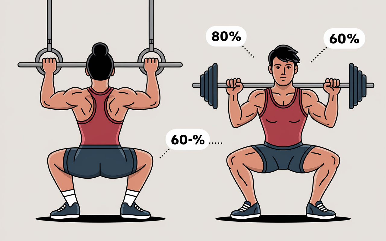 Comparaison squat classique et front squat avec muscles