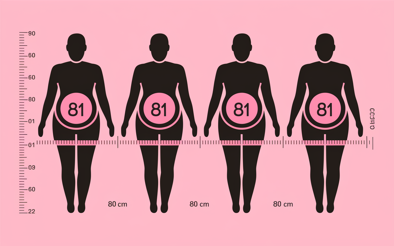 Tableau repère santé tour de taille femme 1m60