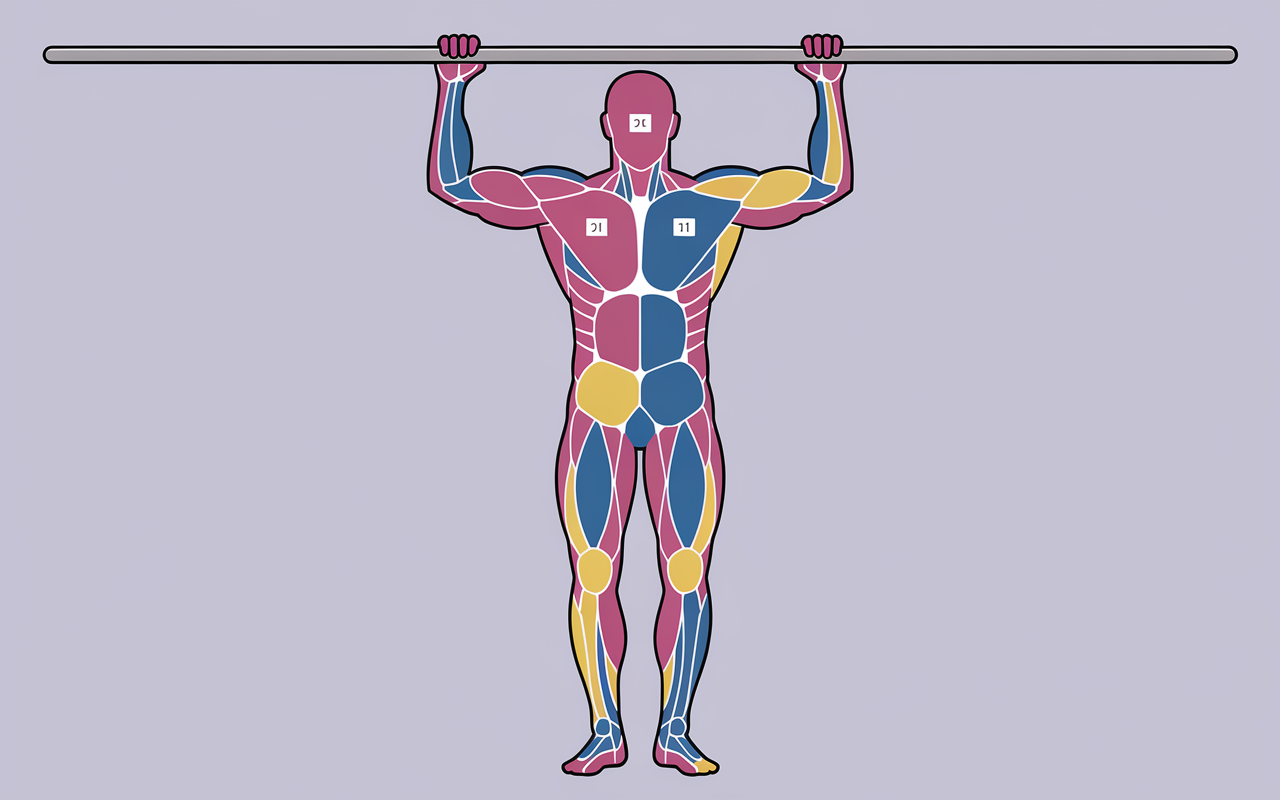 schema groupes musculaires tractions vue dos