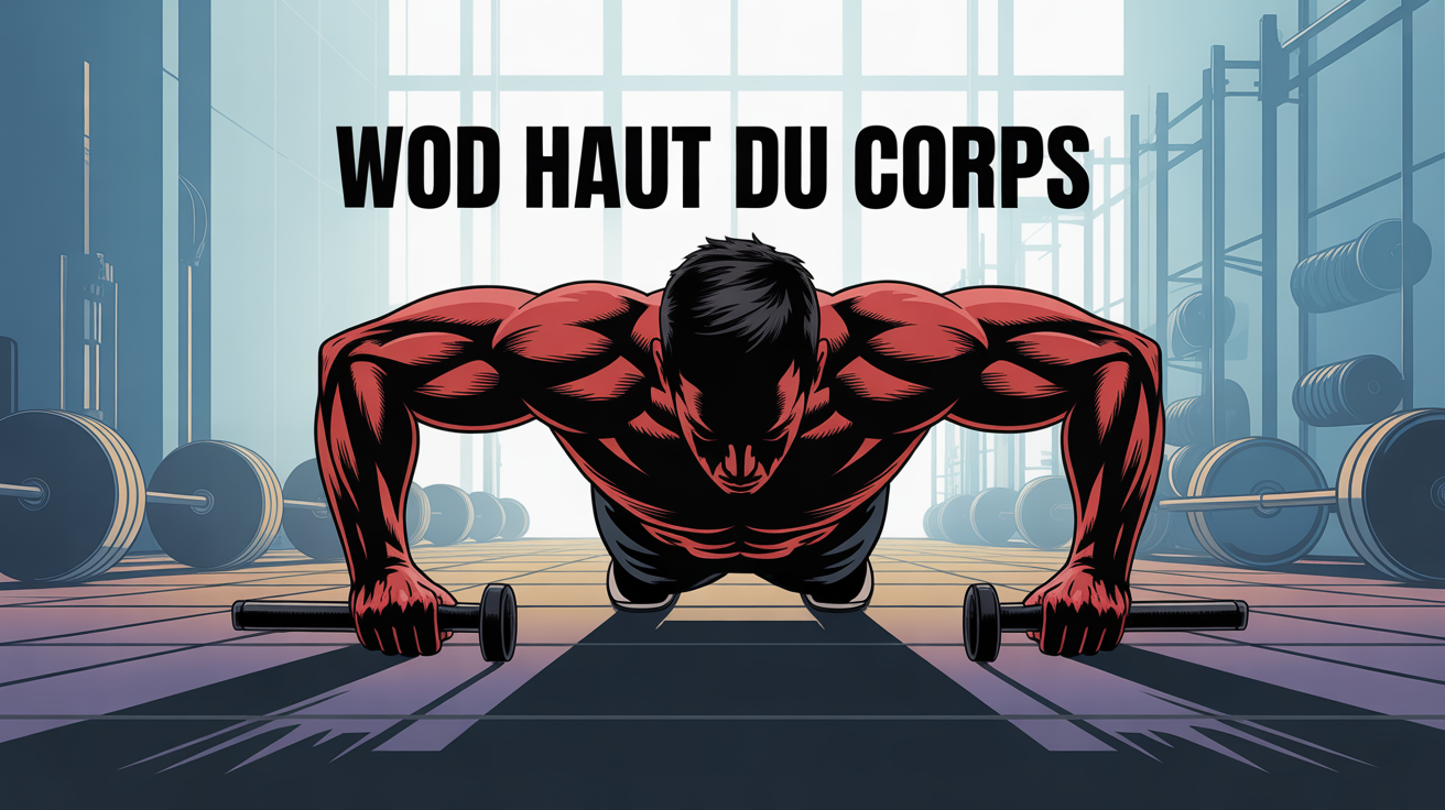 Illustration wod haut du corps push-ups tractions dips