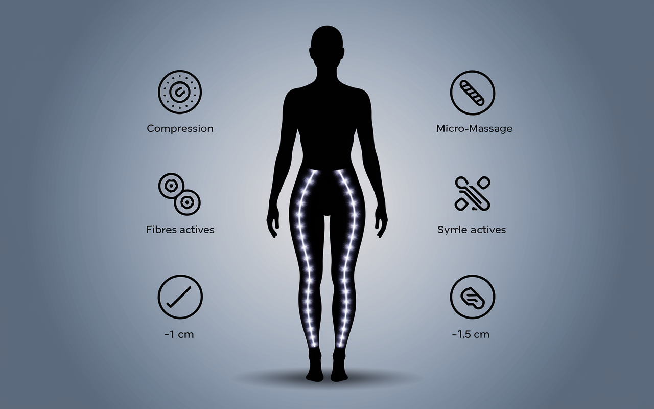 schema fonctionnement legging anti cellulite compression massage