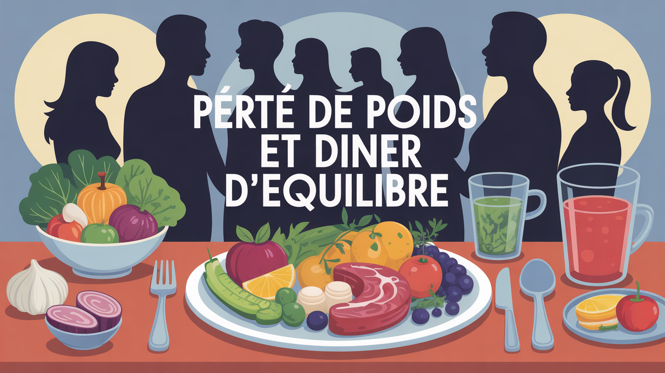 assiette équilibrée dîner perte de poids légumes protéines féculents