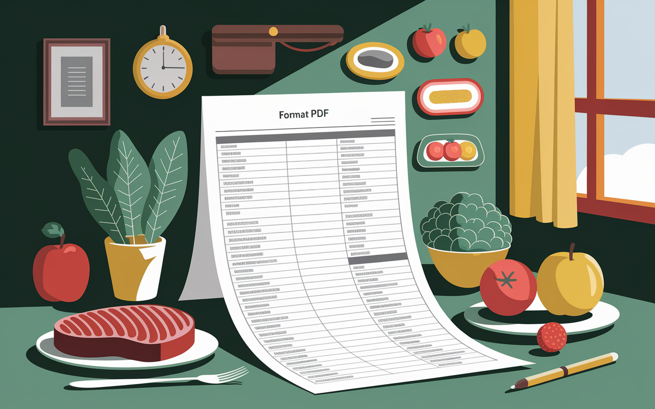 feuille pdf menu natman liste courses repas sains