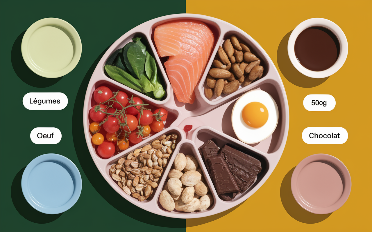 Assiette aliments menus types perdre 5 kilos en 1 mois