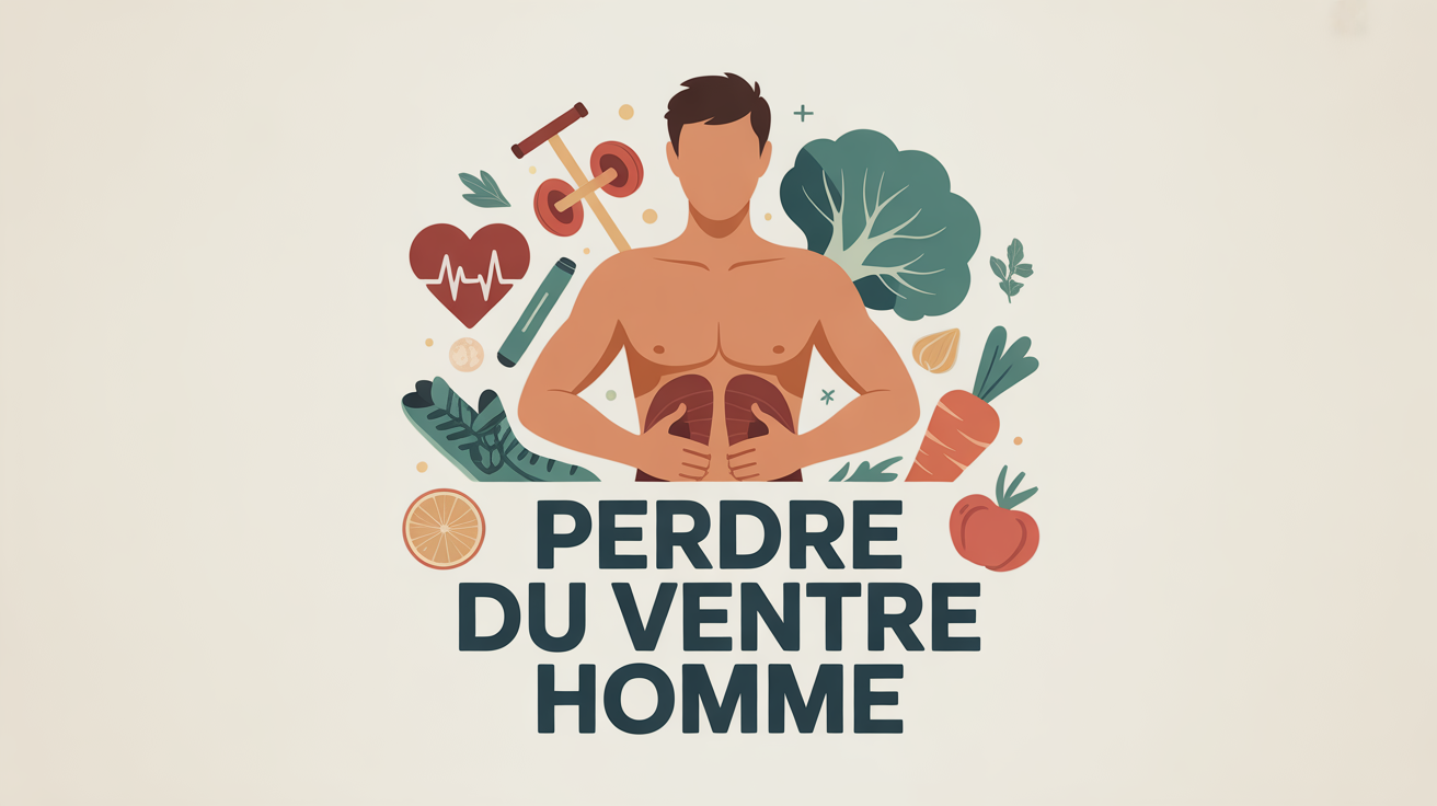 image perdre du ventre homme ventre plat avec balance et haltères