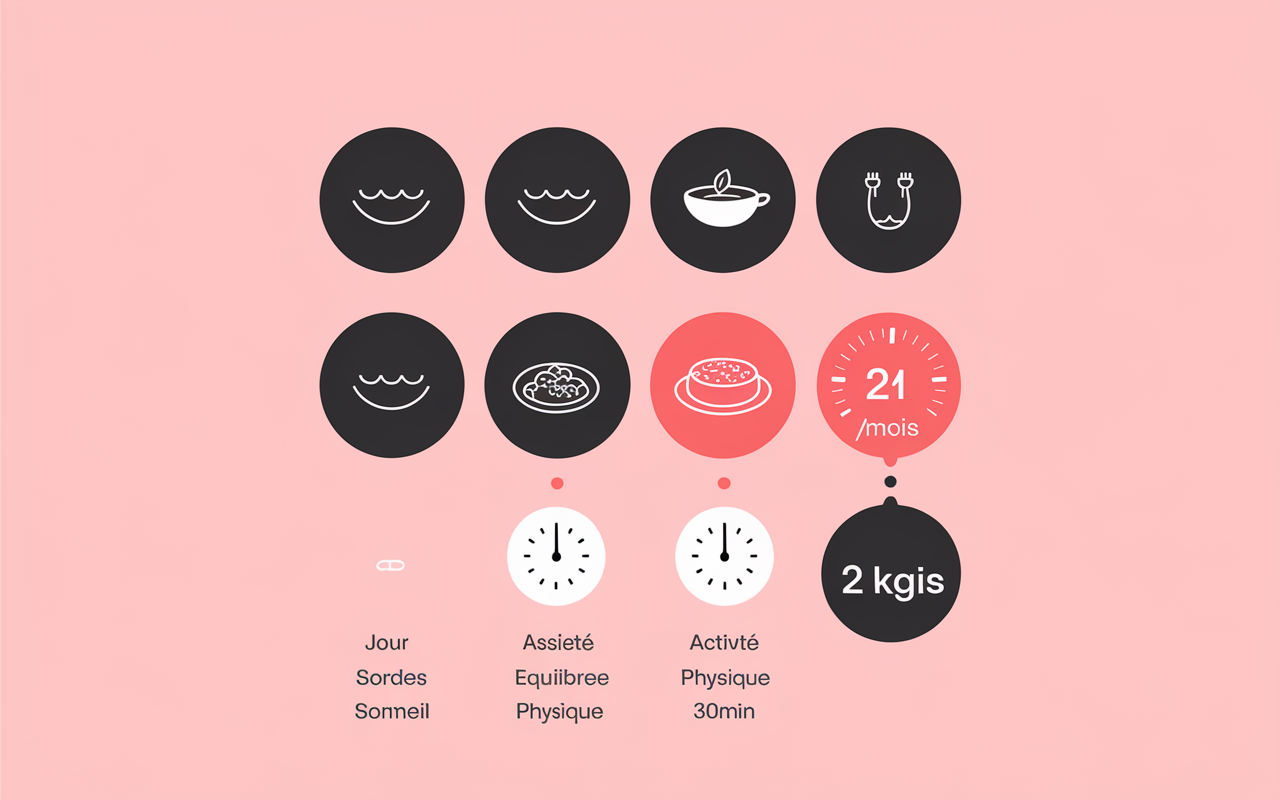 planning perte de poids durable sommeil assiette activite physique