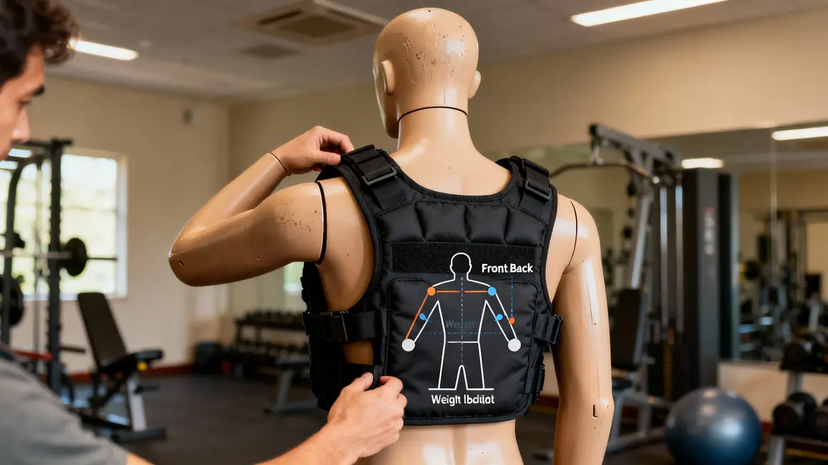 vue dos ajustement gilet lesté noir ergonomie répartie