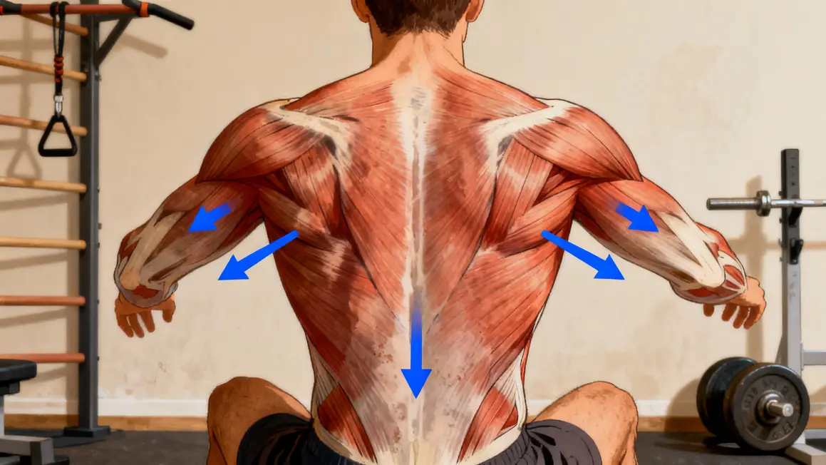 grand dorsal surbrillance mouvements adduction extension