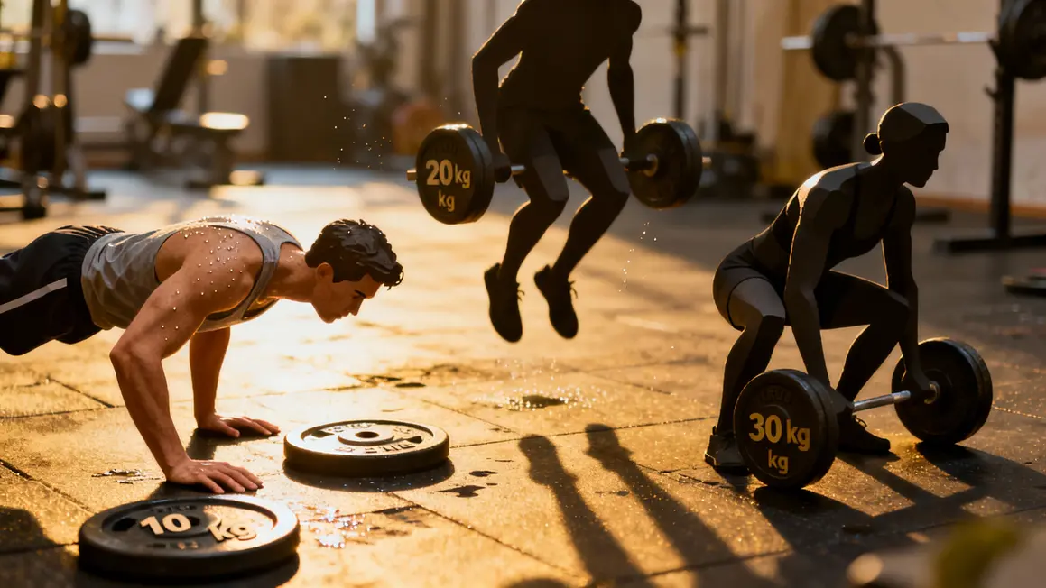 test burpees pompes squats gilet leste ise