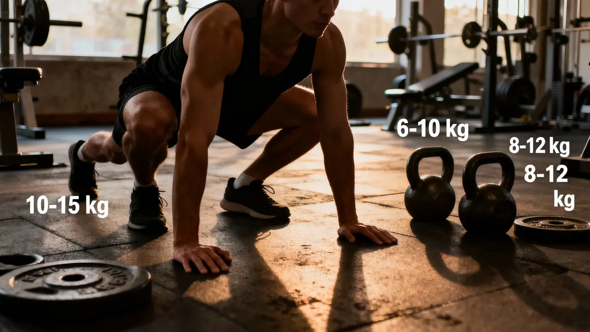 sportif en squat et pompe avec gilet lesté noir Plate