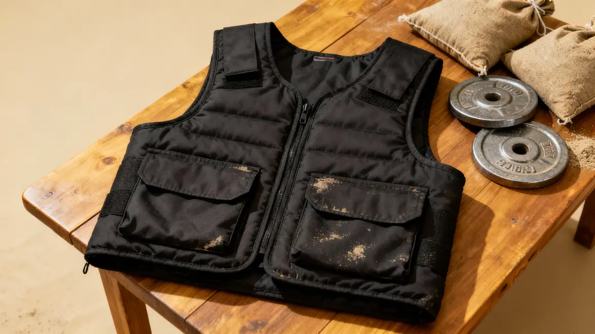gilet lesté VGEBY 20KG 50KG détail poches matériaux solides