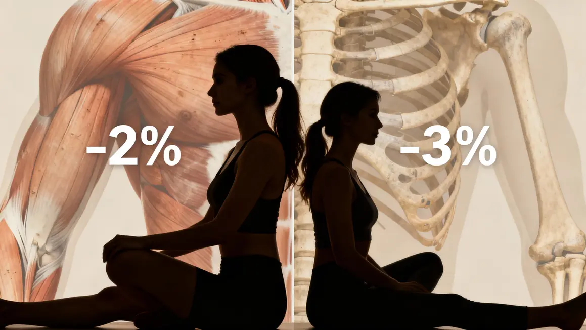 ménopause femme active inactive perte masse muscle os