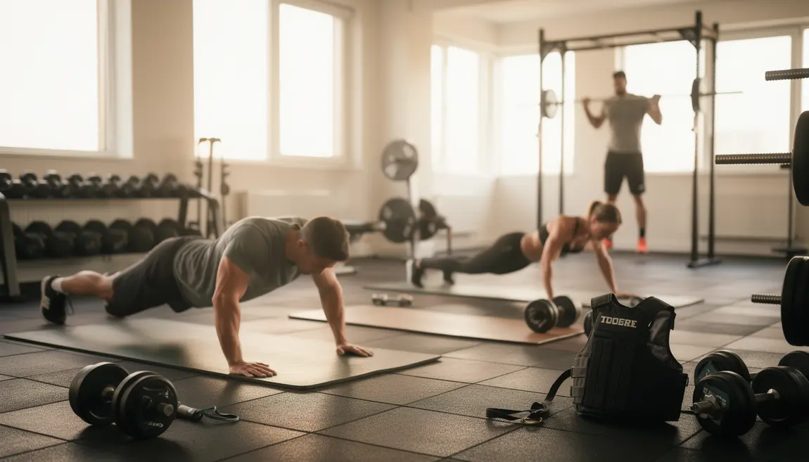 Salle de sport dynamique musculation gilet lesté