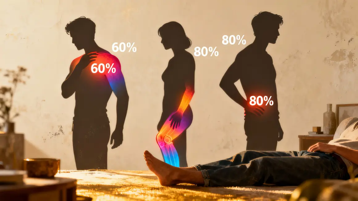 Tableau silhouettes zones blessures musculation, chiffres 60 80