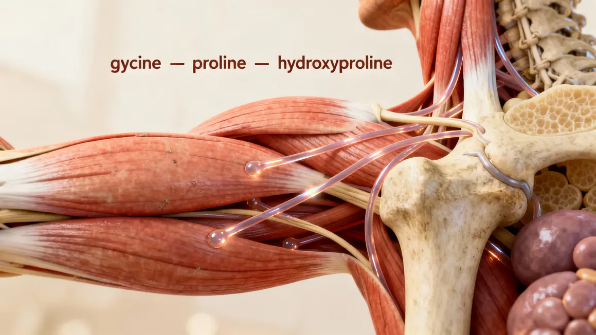 vue muscle tendon os collagene acides amines
