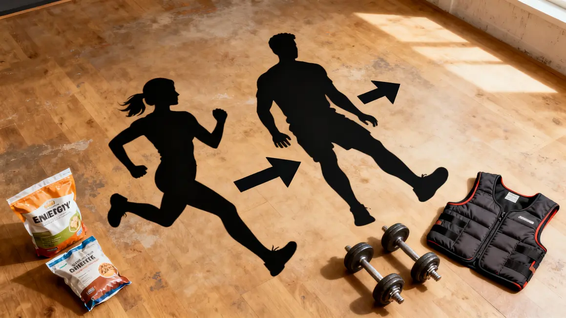 Deux silhouettes visuel métabolisme gilet lesté musculation