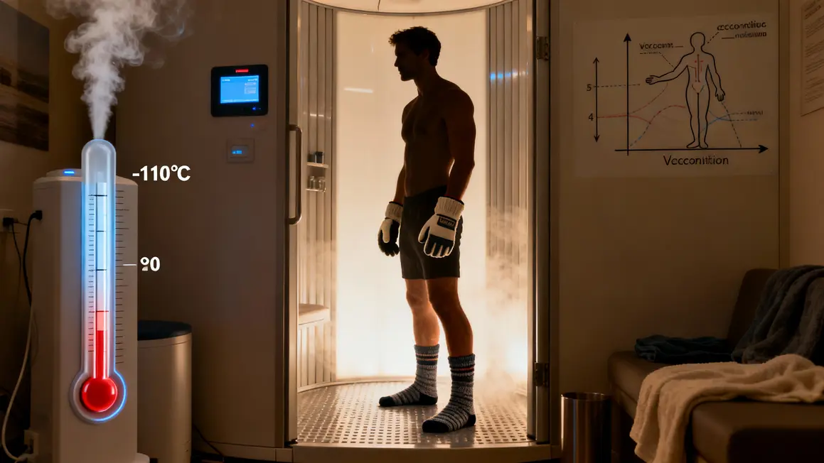 cabine cryothérapie -110C vasoconstriction gants chaussettes