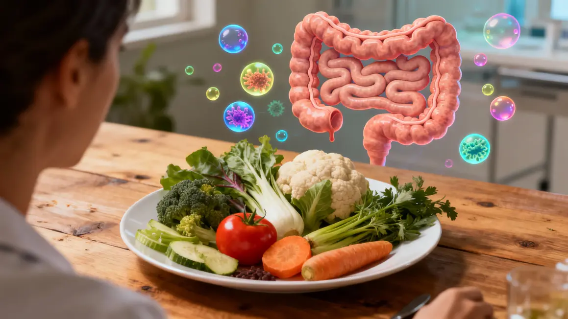 Assiette legumes flore bacterienne digestion sans sucre