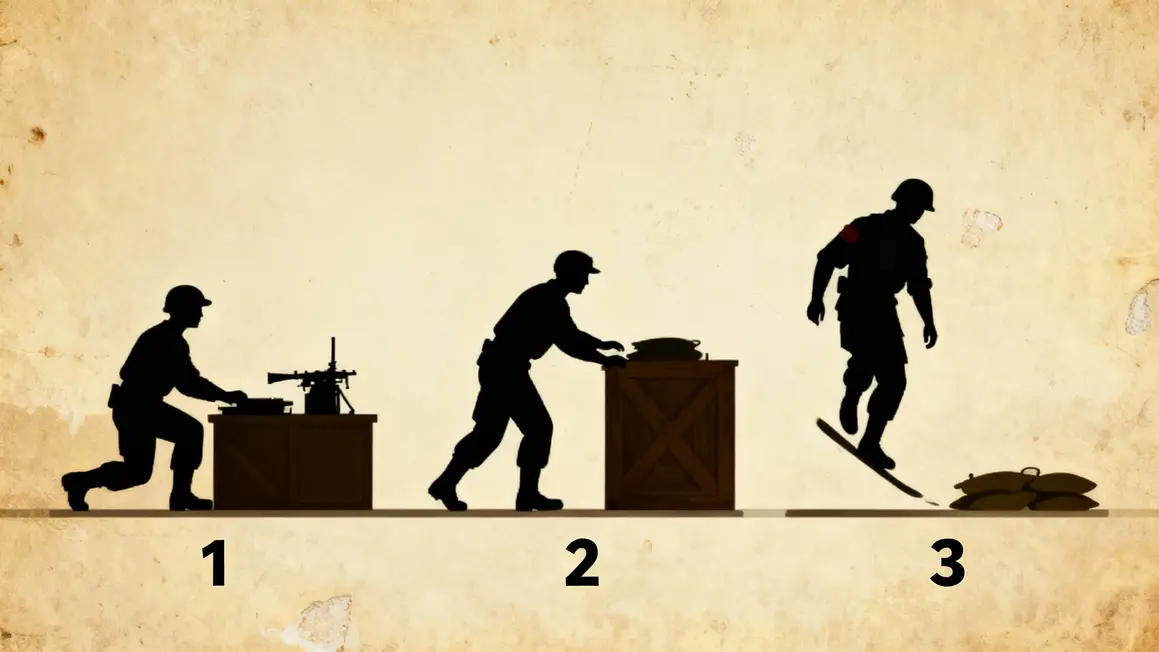 Schéma trois phases développé militaire préparation poussée descente