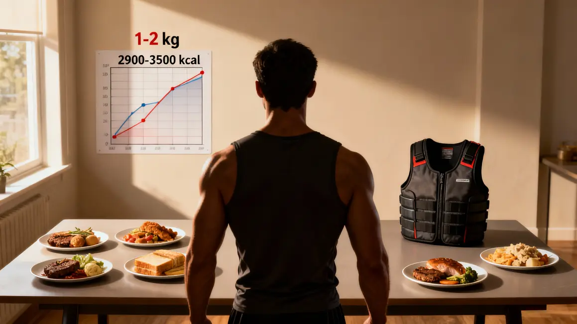 Tableau progression masse gilet lesté repas caloriques