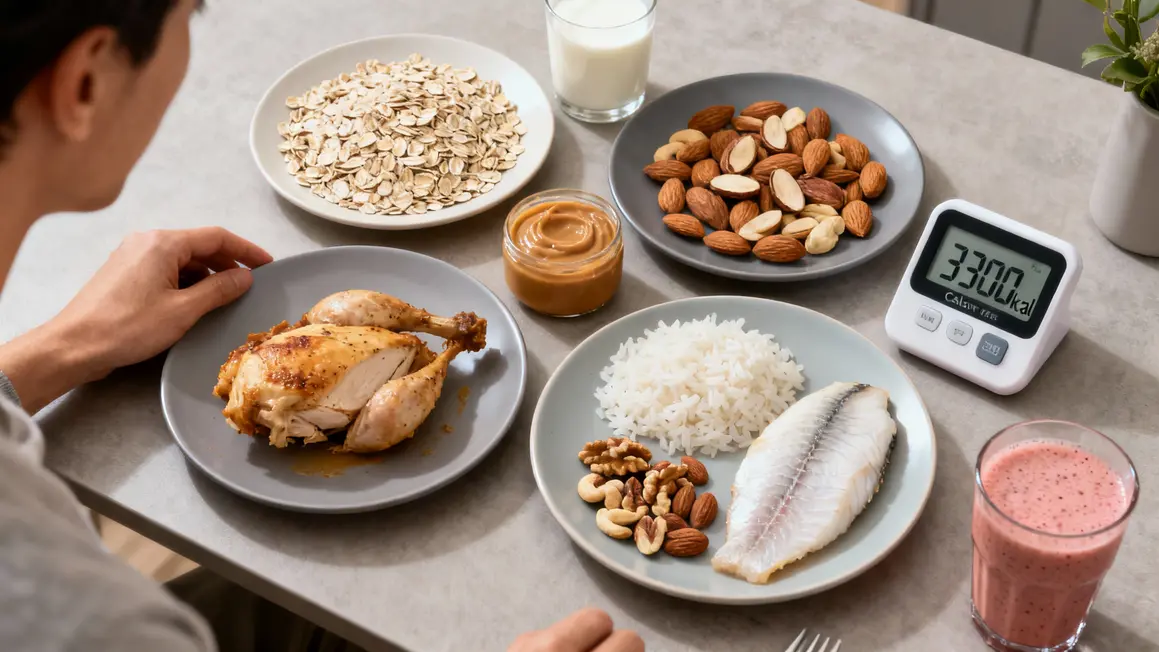 Assiettes aliments prise de masse 3300 kcal calculateur