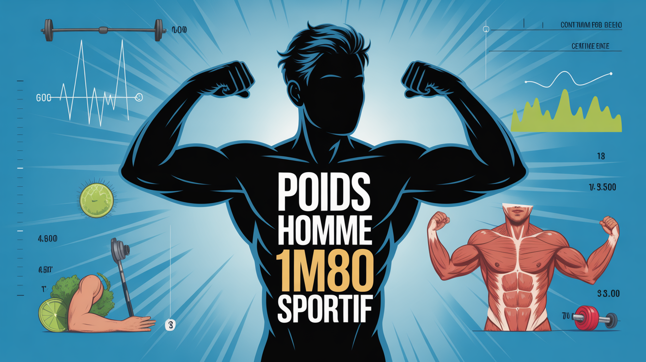 poids ideal homme 1m80 sportif illustration silhouette sportive
