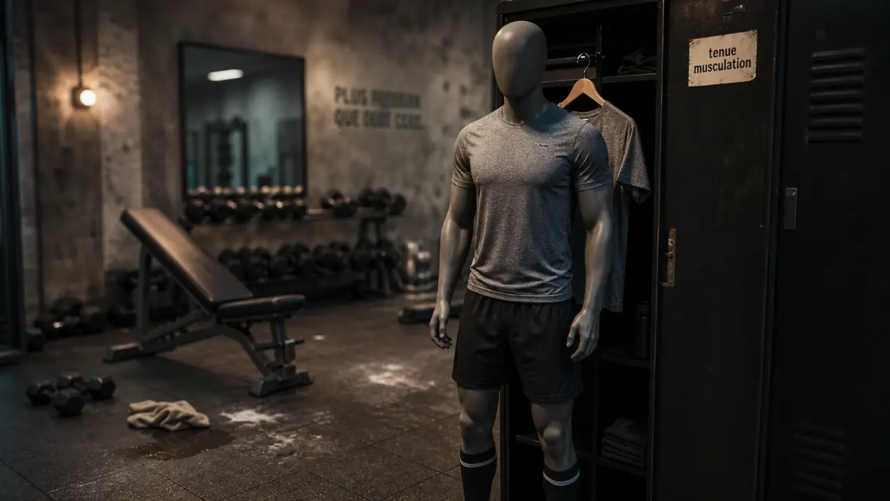 Vêtement musculation pour homme respirant : t-shirt technique et short extensible