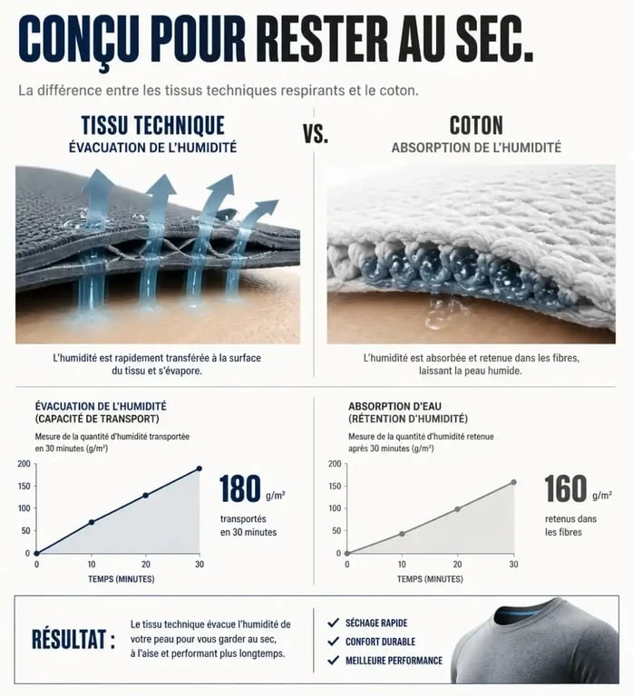 Comparaison des matières de vêtements pour salle de sport : tissus techniques contre coton