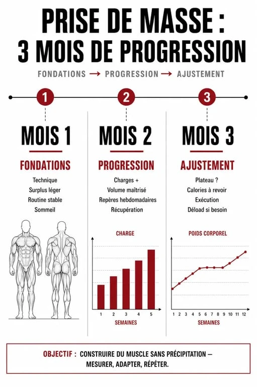 Tableau de progression pour une prise de masse 3 mois efficace