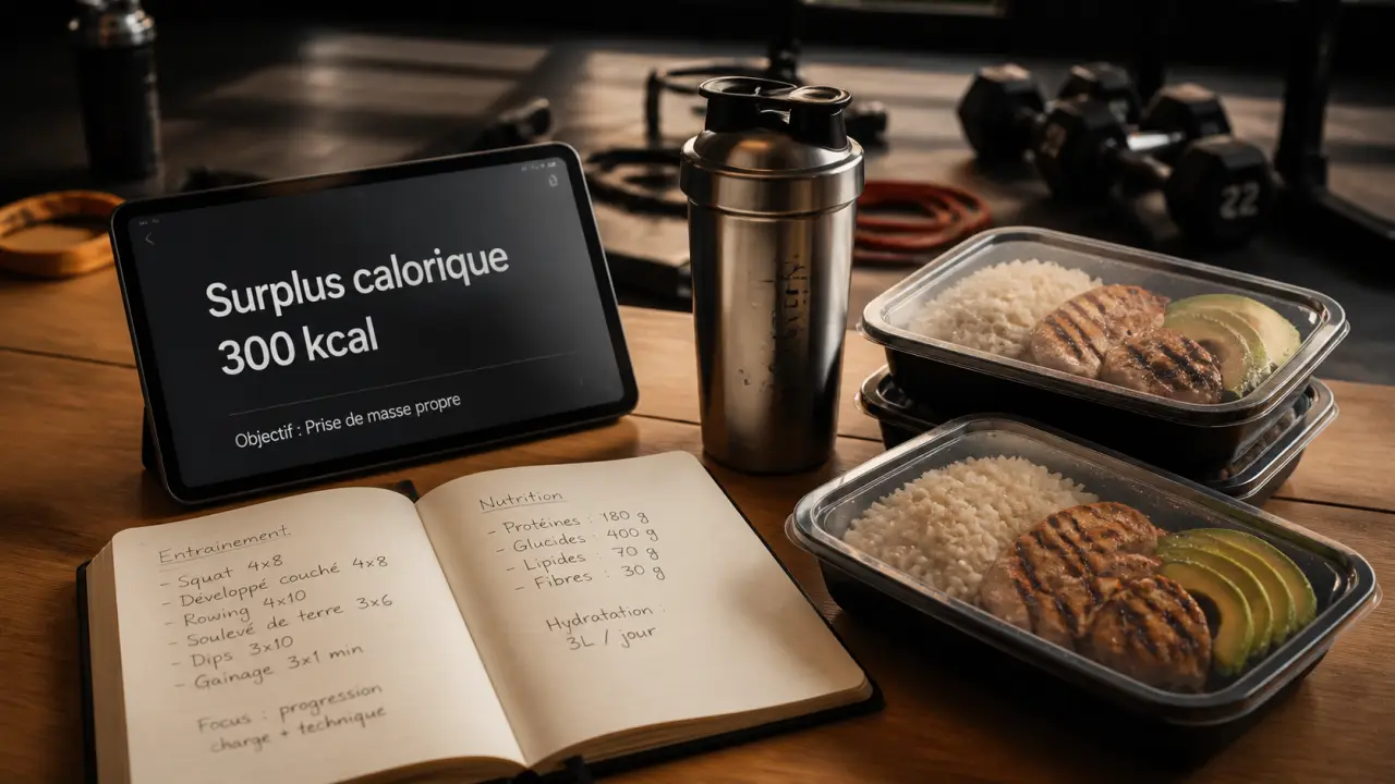 Surplus 300 kcal pour prise de masse 3 mois : prise de muscle sans gras