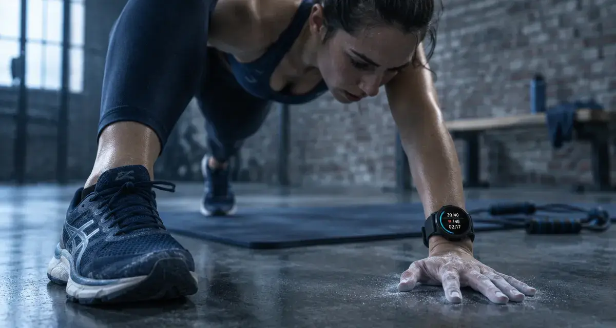 HIIT resultat 1 mois : burpees et chrono cardio avant la balance